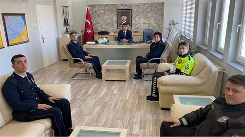 Türk Polis Teşkilatımızın Kuruluşunun 179. Yıl Dönümü ve  Polis Haftası münasebetiyle Kaymakamlık Makamında ziyaret.